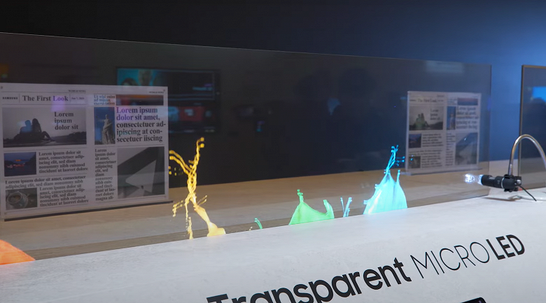 Представлен первый прозрачный дисплей Samsung Micro LED